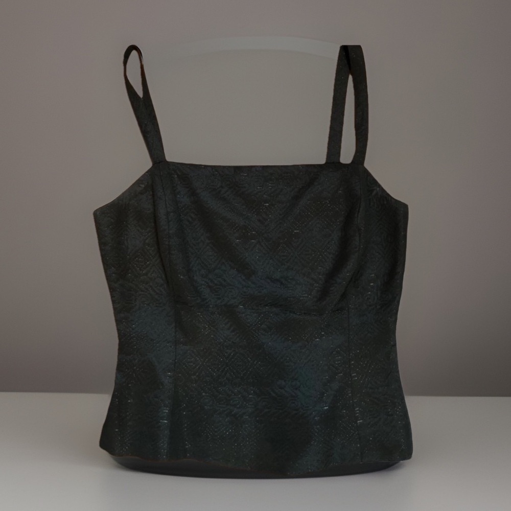 BLACK sz 4 Fitted Dress Tank Cami Top w/ Side Zipper